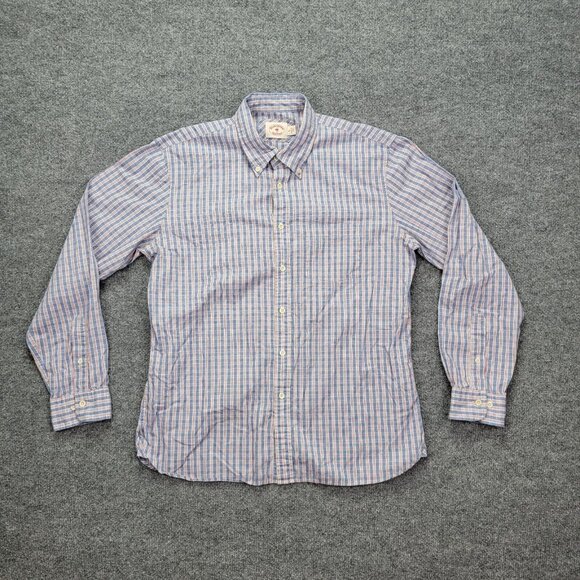 Brooks Brothers Red Fleece Shirt Mens Large Checkered Button Down Long‎ Sleeve - Picture 1 of 8